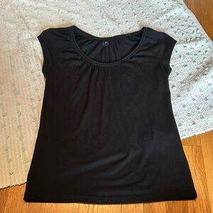 Barely worn women’s black scoop neck top by Ann Taylor Loft size small